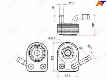 3 099 р. Радиатор масляный FORD C-MAX 10-FIESTA 08-FOCUS II 04-11FOCUS III 11-KUGA 13-MONDEO 07-VOLVO S SAT ST-1852773  с доставкой в г. Майкоп. Увеличить фотографию 1