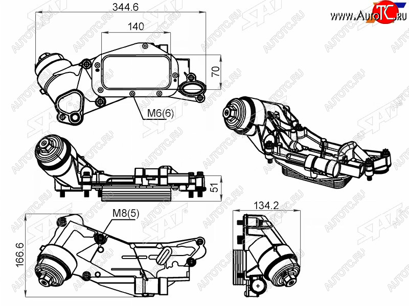 4 899 р. Радиатор масляный в сборе CHEVROLET CRUZE 09-OPEL ASTRA J 10-MOKKA 12- SAT ST-205-0001  с доставкой в г. Майкоп