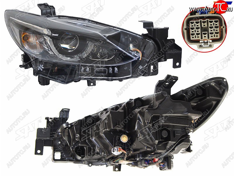 17 499 р. Фара правая (LED) SAT Mazda 6 GJ 1-ый рестайлинг седан (2015-2018)  с доставкой в г. Майкоп