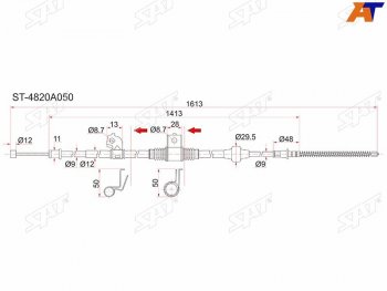 Трос ручника RH SAT Mitsubishi Lancer 10 CY седан рестайлинг (2011-2017)