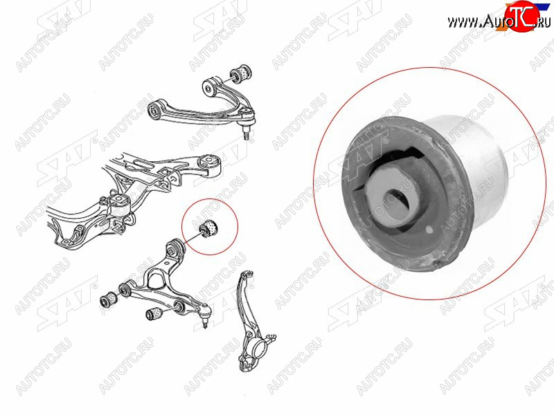 849 р. Сайлентблок Audi Q7 05-15  Volkswagen Touareg 02-10  Porsche Cayenne 02-10 SAT ST-7L0407182C  с доставкой в г. Майкоп