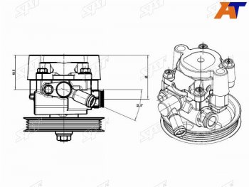 5 549 р. Насос ГУР TOYOTA HARRIER MCU35LEXUS RX300 03-06 SAT ST-VP11  с доставкой в г. Майкоп. Увеличить фотографию 1
