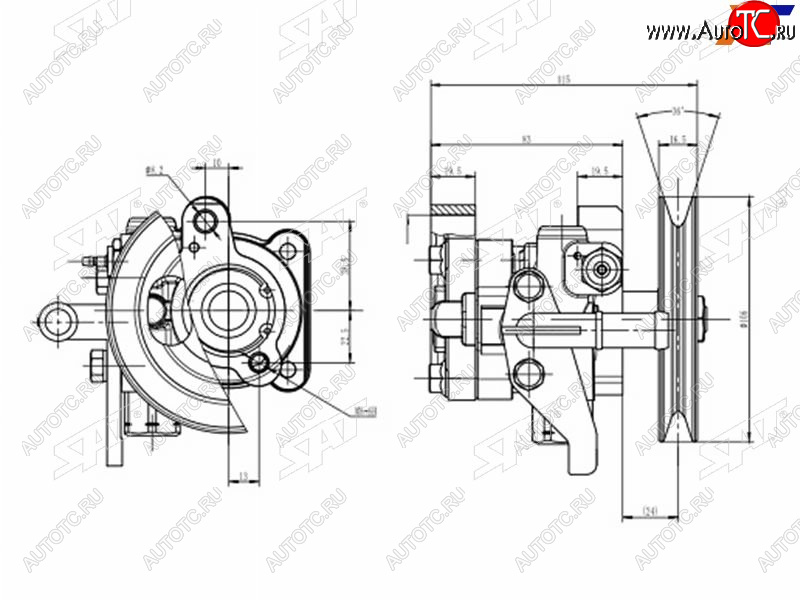 5 649 р. Насос ГУР HYUNDAI ACCENTТАГАЗ 1.6 95-05ELANTRA 1.6 00-06 SAT ST-VP309  с доставкой в г. Майкоп