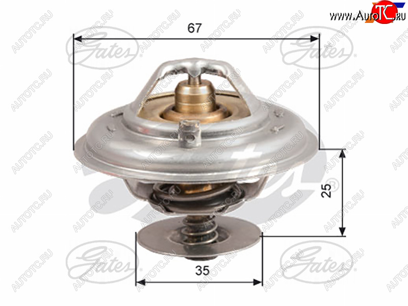 1 679 р. Термостат AUDI A80A100 90-94A4A6 96-05BMW 3 E365 E34 GATES TH14387G1  с доставкой в г. Майкоп