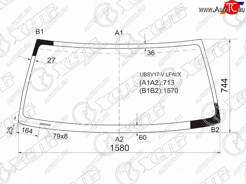 7 599 р. Стекло лобовое Honda Horizon 94-99  Isuzu Bighorn 91-02  Trooper 92-02  Opel Monterey 91-99 XYG UBSV17-V LFW/X  с доставкой в г. Майкоп