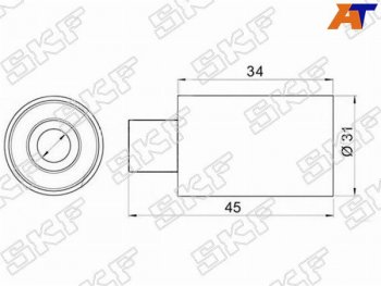 2 199 р. Ролик ремня ГРМ обводной SUBARU FORESTERIMPREZA SKF VKM88008  с доставкой в г. Майкоп. Увеличить фотографию 1