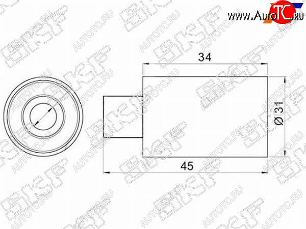 2 199 р. Ролик ремня ГРМ обводной SUBARU FORESTERIMPREZA SKF VKM88008  с доставкой в г. Майкоп