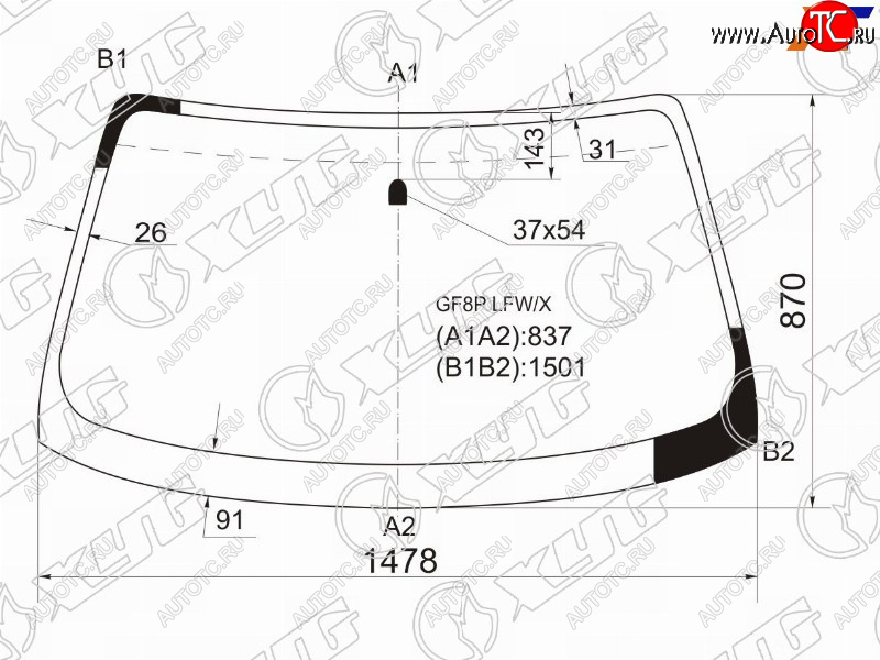 5 449 р. Стекло лобовое Mazda 626 97-02  Capella 97-02 XYG GF8P LFW/X  с доставкой в г. Майкоп