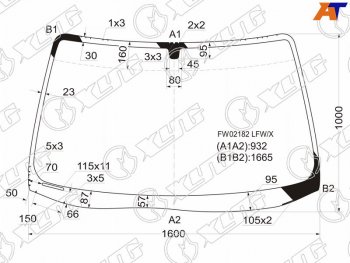 8 449 р. Стекло лобовое Acura MDX 00-06 XYG FW02182 LFW/X  с доставкой в г. Майкоп. Увеличить фотографию 1