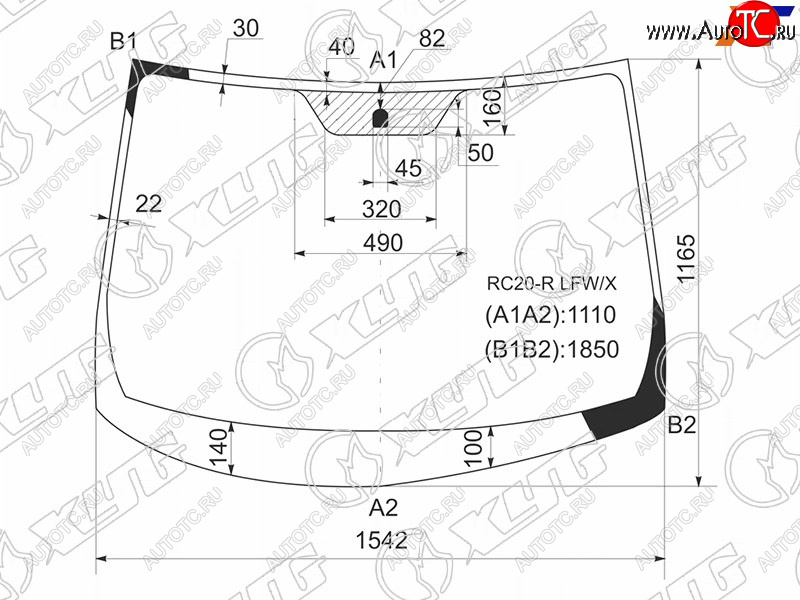 10 899 р. Стекло лобовое Toyota Alphard (H10) 02-08 XYG RC20-R LFW/X  с доставкой в г. Майкоп