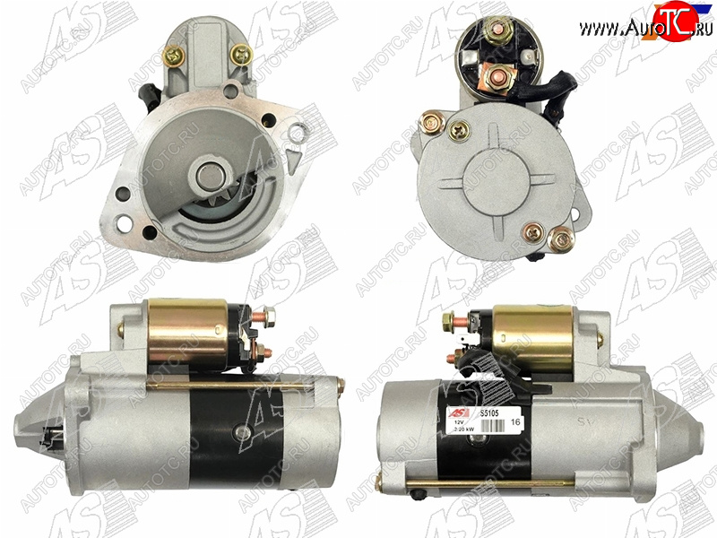 20 999 р. Стартер Mitsubishi Galant 83-86  L200 96-16  Lancer 88-91  Pajero Sport 08-17 (2,2 kW Z=10)      AS-PL S5105  с доставкой в г. Майкоп