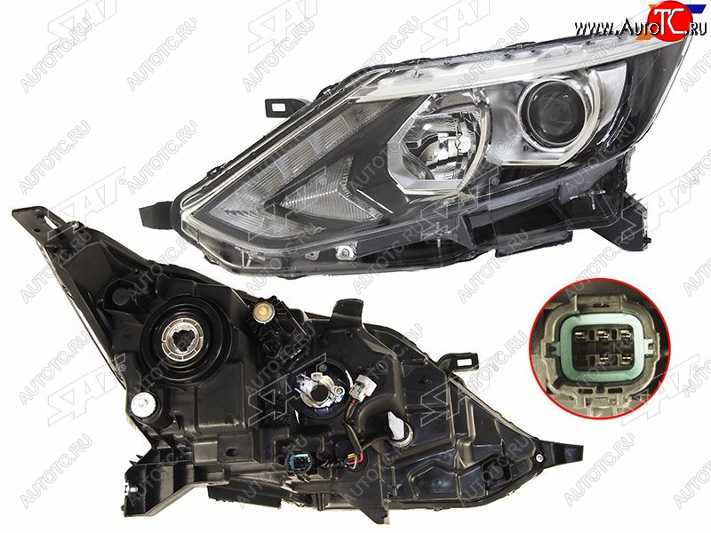 10 699 р. Фара левая (диодная полоса) SAT Nissan Qashqai 2 J11 дорестайлинг (2013-2019)  с доставкой в г. Майкоп