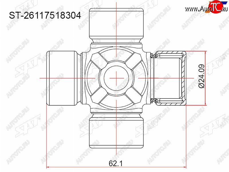 359 р. Крестовина BMW E30E34E83VOLVO XC90MERCEDES C203E211E210S220NISSAN X-TRAIL T31 SAT ST-26117518304  с доставкой в г. Майкоп