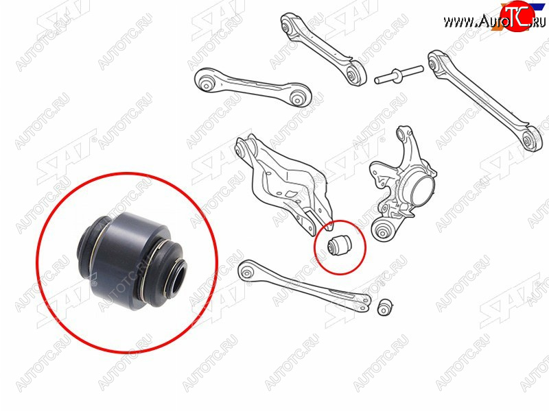 699 р. Сайлентблок задней цапфы BMW1 E8# 03-12BMW2 12-BMW3 E9# 04-13BMW4 F8# 13-X1 E84 08-15X3 F25 09- SAT ST-33326775552  с доставкой в г. Майкоп
