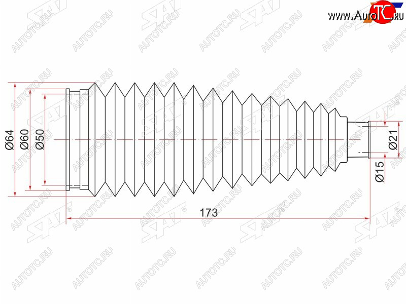 439 р. Пыльник рулевой рейки TOYOTA ALLIONPREMIOISIS 07-IPSUMNOAHVOXY 01- LH=RH SAT ST-45535-44010  с доставкой в г. Майкоп