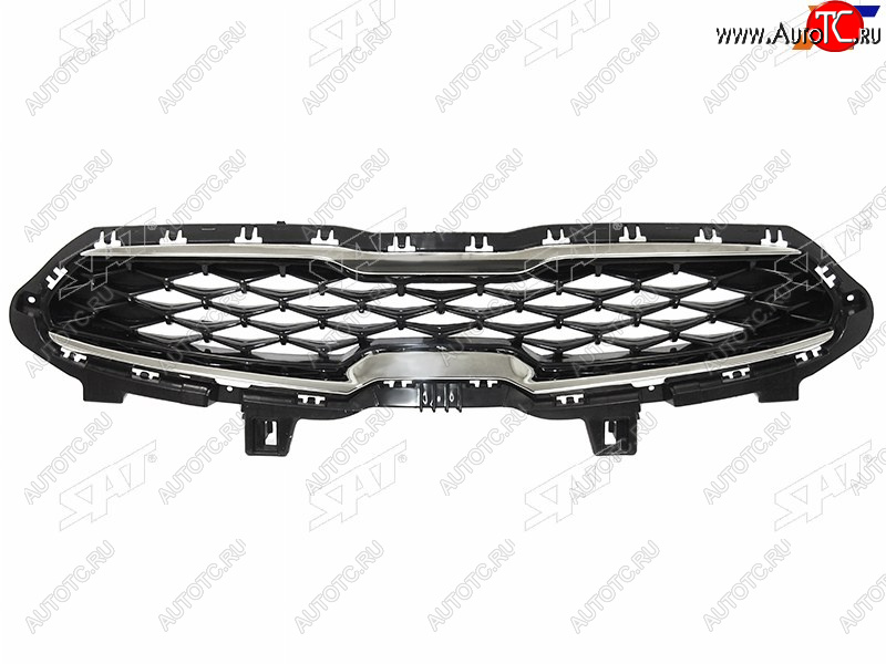 2 599 р. Решетка радиатора SAT KIA Cerato 4 BD дорестайлинг седан (2018-2021) (молдинг хром)  с доставкой в г. Майкоп