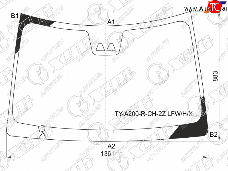 10 499 р. Стекло лобовое с обогревом щеток + 2 камеры TOYOTA RAIZE 19-  DAIHATSU ROCKY 19-                    XYG TY-A200-R-CH-2Z LFW/H/X  с доставкой в г. Майкоп