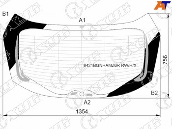 13 749 р. Стекло заднее (Цвет зеленый Обогрев Антенна Молдинг) Toyota C-HR 19-23 XYG 8421BGNHAMZ6R RW/H/X  с доставкой в г. Майкоп. Увеличить фотографию 1