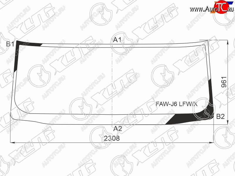 13 199 р. Стекло лобовое FAW J6P (CA3250) 08-  J6P (CA3310) 17- XYG FAW-J6 LFW/X  с доставкой в г. Майкоп
