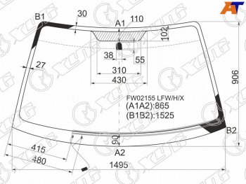 7 999 р. Стекло лобовое (Обогрев щеток) Subaru Legacy 98-03  Outback 98-03  Legacy B4 98-03  Legacy Lancas XYG FW02155 LFW/H/X  с доставкой в г. Майкоп. Увеличить фотографию 1