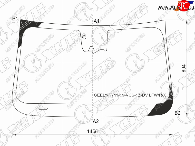 7 999 р. Стекло лобовое (Две камеры Датчик дождя) Geely Tugella 19-23 XYG GEELY-FY11-19-VCS-1Z-DV LFW/H/X  с доставкой в г. Майкоп