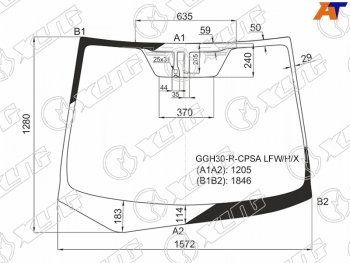17 849 р. Стекло лобовое (Антенна Датчик дождя) Toyota Alphard (H30) 15-23                                    XYG GGH30-R-CPSA LFW/H/X  с доставкой в г. Майкоп. Увеличить фотографию 2