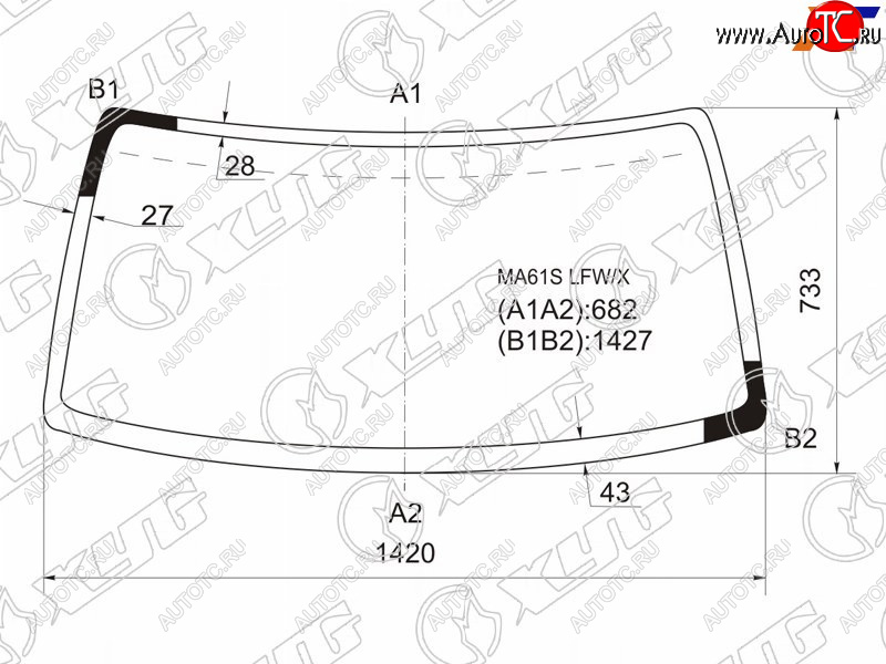 7 999 р. Стекло лобовое Suzuki Wagon R Wide 97-99 XYG MA61S LFW/X  с доставкой в г. Майкоп