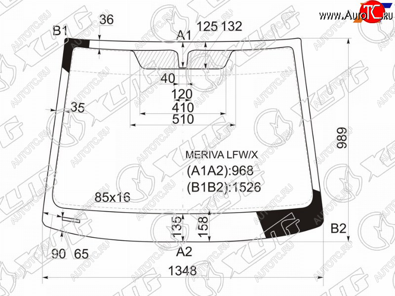 5 249 р. Стекло лобовое Chevrolet Meriva 04-12  Opel Meriva 03-10 XYG MERIVA LFW/X  с доставкой в г. Майкоп