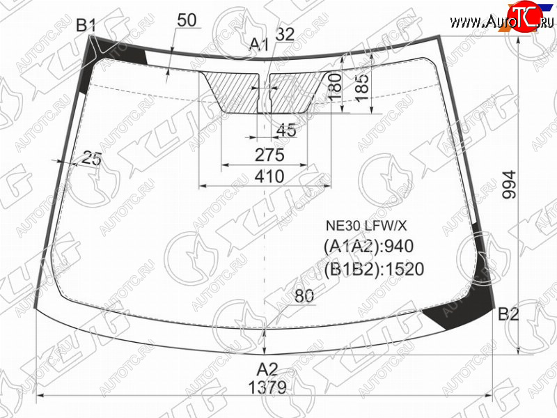 6 399 р. Стекло лобовое Toyota Auris 06-12  Blade 06-12 XYG NE30 LFW/X  с доставкой в г. Майкоп
