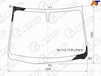 8 199 р. Стекло лобовое Nissan AD 16-  Wingroad 05-18  Mazda Familia 17-18  Mitsubishi Lancer Japan 17-19 XYG NI-Y12-17-R LFW/X  с доставкой в г. Майкоп. Увеличить фотографию 1