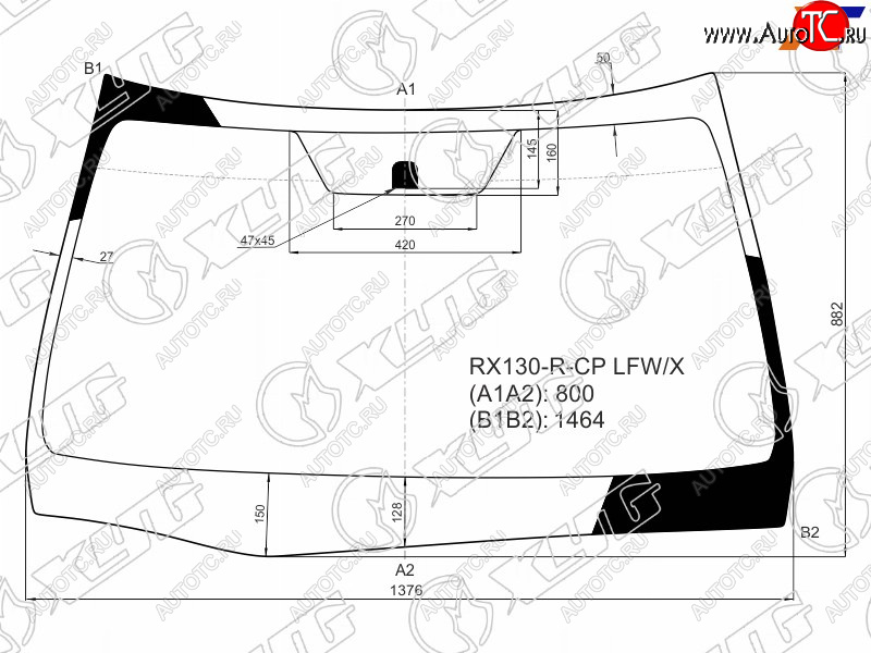 8 249 р. Стекло лобовое Toyota Mark X 09-19 XYG RX130-R-CP LFW/X  с доставкой в г. Майкоп