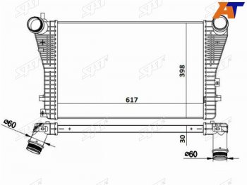 7 999 р. Интеркулер VW PASSAT B6B7 05-TIGUAN 07- SAT ST-1K0145803AE  с доставкой в г. Майкоп. Увеличить фотографию 1