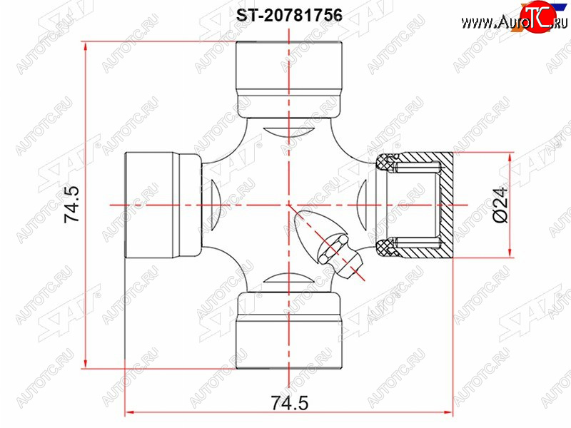 439 р. Крестовина CHEVROLET CAPTIVA C100OPEL ANTARADAEWOO WINSTORM 07- SAT ST-20781756  с доставкой в г. Майкоп