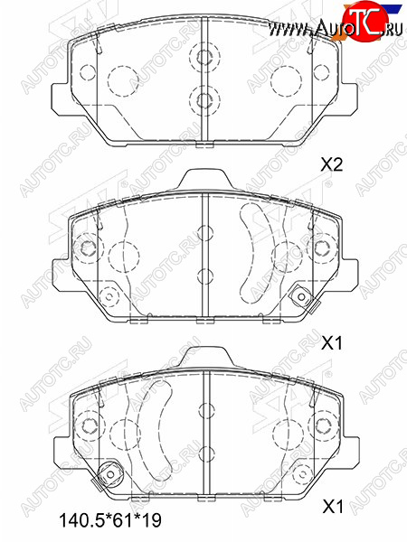 1 459 р. Колодки тормозные передние FR-FL SAT  Hyundai I30 FD универсал рестайлинг (2010-2012)  с доставкой в г. Майкоп