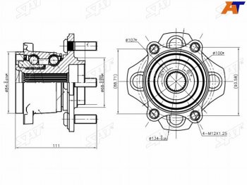 Ступичный узел задн. NISSAN ADSYLPHYCUBEMARCHNOTETIIDAWINGROAD 4WD 05- SAT ST-43202-ED305