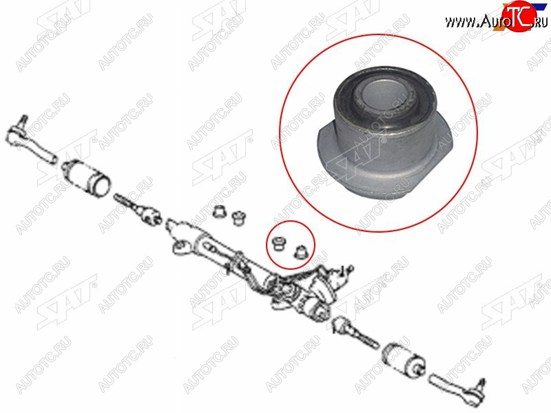 619 р. Втулка рулевой рейки Toyota Land Cruiser (J100) 98-07  Land Cruiser Prado (J120) 02-09  Lexus LX 9 SAT ST-45522-35050  с доставкой в г. Майкоп