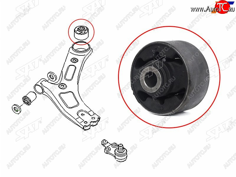439 р. Сайлентблок переднего нижнего рычага задний (вертик) HYUNDAI STAREX 07- SAT ST-55584-4H000  с доставкой в г. Майкоп