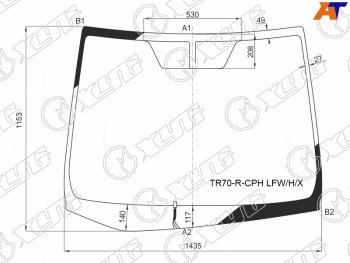 13 299 р. Стекло лобовое (Обогрев щеток) Toyota Noah 14-22  Voxy 14-22  Esquire 14-21 XYG TR70-R-CPH LFW/H/X  с доставкой в г. Майкоп. Увеличить фотографию 1