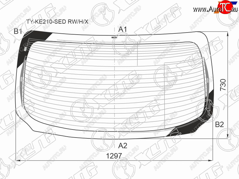 8 799 р. Стекло заднее (Цвет зеленый Обогрев Антенна 4D SED) Toyota Corolla (E210) 18- XYG TY-KE210-SED RW/H/X  с доставкой в г. Майкоп