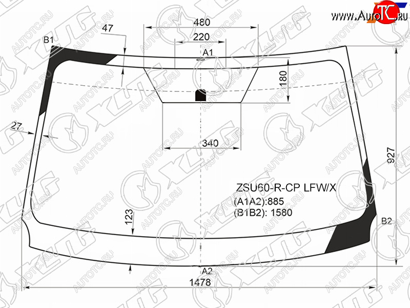 8 199 р. Стекло лобовое Toyota Harrier (XU60) 13-20 XYG ZSU60-R-CP LFW/X  с доставкой в г. Майкоп
