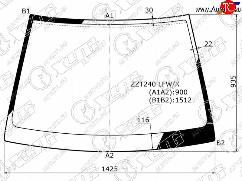 5 199 р. Стекло лобовое Toyota Allion (T240) 01-07  Premio 01-07 XYG ZZT240 LFW/X  с доставкой в г. Майкоп