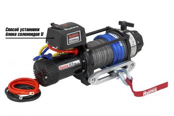 99 289 р. Лебёдка автомобильная электрическая 12V Runva 12500 lbs 5670 кг MAX влагозащищенная, синтетический трос RUNVA ewb12500maxssr  с доставкой в г. Майкоп. Увеличить фотографию 1