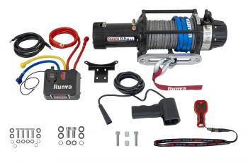 99 289 р. Лебёдка автомобильная электрическая 12V Runva 12500 lbs 5670 кг MAX влагозащищенная, синтетический трос RUNVA ewb12500maxssr  с доставкой в г. Майкоп. Увеличить фотографию 5