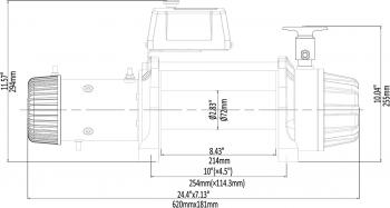 79 789 р. Лебёдка автомобильная электрическая 24V Runva 9500 lbs 4350 кг MAX влагозащищенная, комбинированный роспуск, синтетический трос RUNVA ewb9500max-q-ssrmac24v  с доставкой в г. Майкоп. Увеличить фотографию 15