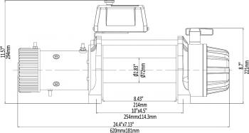 86 929 р. Лебёдка автомобильная электрическая 12V Runva 9500 lbs 4350 кг MAX влагозащищенная, синтетический трос RUNVA ewb9500maxssr  с доставкой в г. Майкоп. Увеличить фотографию 14