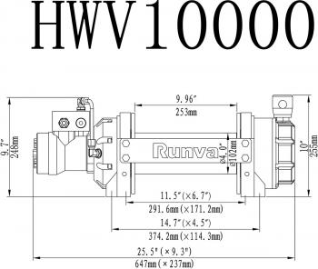 111 359 р. Лебёдка гидравлическая Runva 10000 lbs 4536 кг RUNVA hwv10000  с доставкой в г. Майкоп. Увеличить фотографию 2