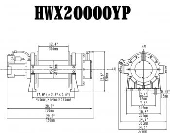 275 119 р. Лебёдка гидравлическая Runva 20000 lbs 9072 кг RUNVA hwx20000yp  с доставкой в г. Майкоп. Увеличить фотографию 2