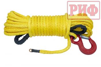 10 729 р. Трос для лебёдки синтетический РИФ 13 мм23 м (готовый) РИФ rope13mm23m  с доставкой в г. Майкоп. Увеличить фотографию 1