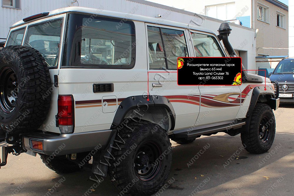 19 719 р. Расширители колесных арок Toyota Land Cruiser 76 2007- (вынос 65 мм) Русская Артель rt-063302  с доставкой в г. Майкоп