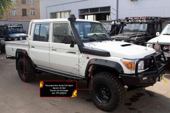 19 719 р. Расширители колесных арок Toyota Land Cruiser 79 2007- (вынос 65 мм) Русская Артель rt-063402  с доставкой в г. Майкоп. Увеличить фотографию 1